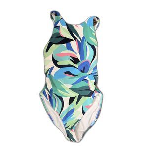 NWT Shade & Shore High Neck Tropical Floral One Piece Swimsuit - Size S (4-6)